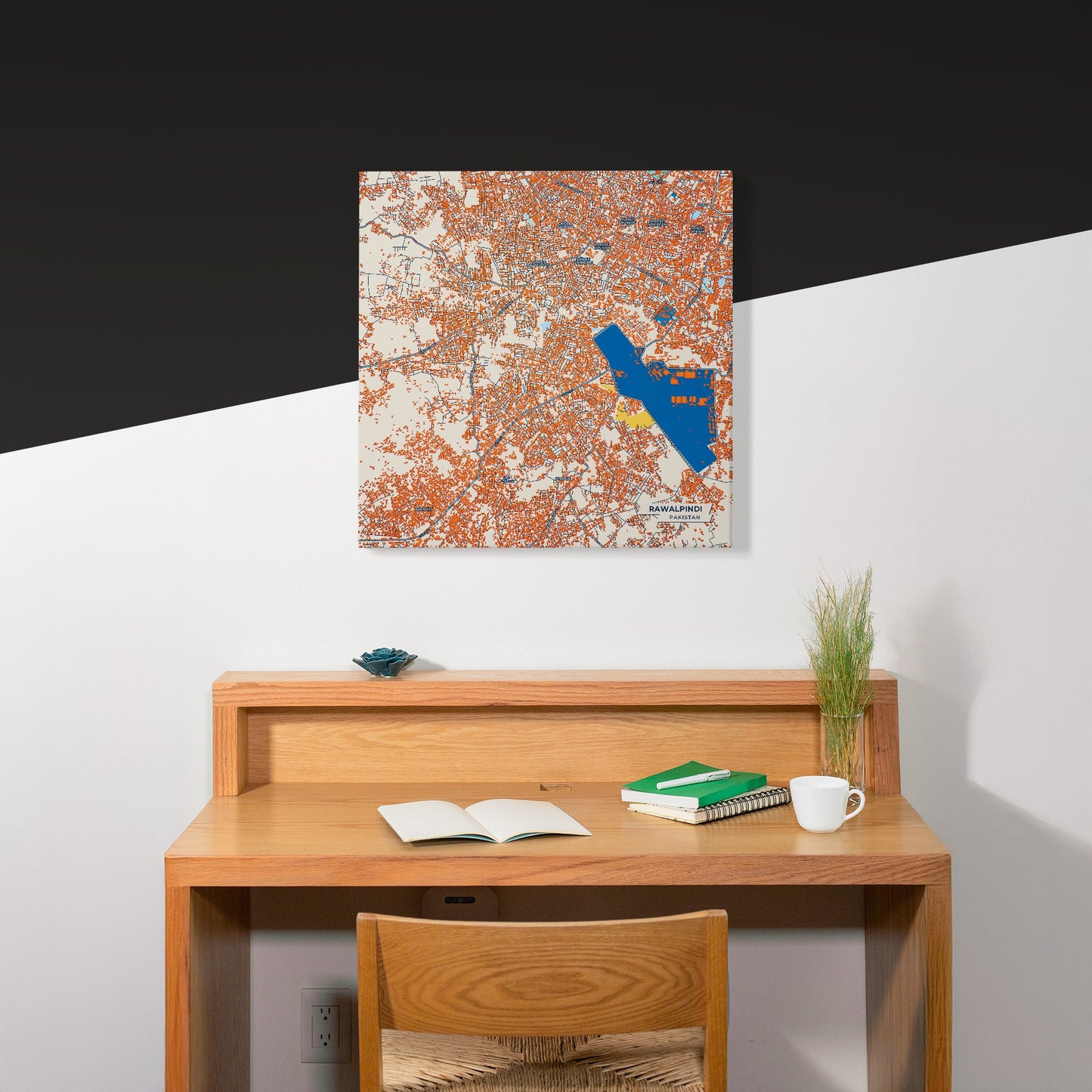 Rawalpindi Pakistan Colorful City Map Canvas Print Scene