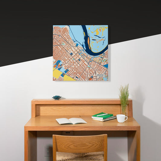 Речыца Belarus Colorful City Map Canvas Print Scene