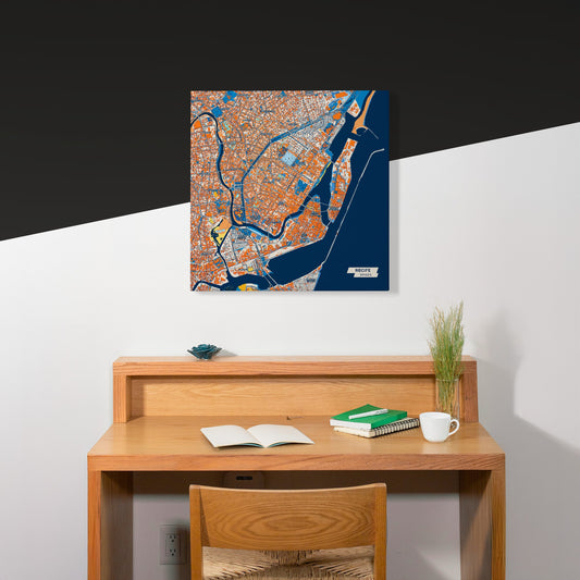 Recife Brazil Colorful City Map Canvas Print Scene