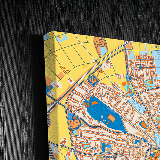 Recklinghausen Germany Colorful City Map Canvas Print Detail