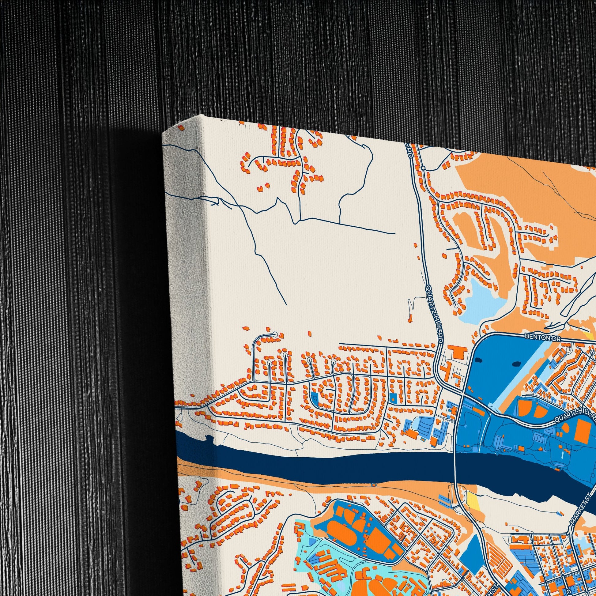 Redding California Colorful City Map Canvas Print Detail