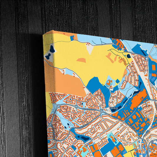 Redditch England Colorful City Map Canvas Print Detail
