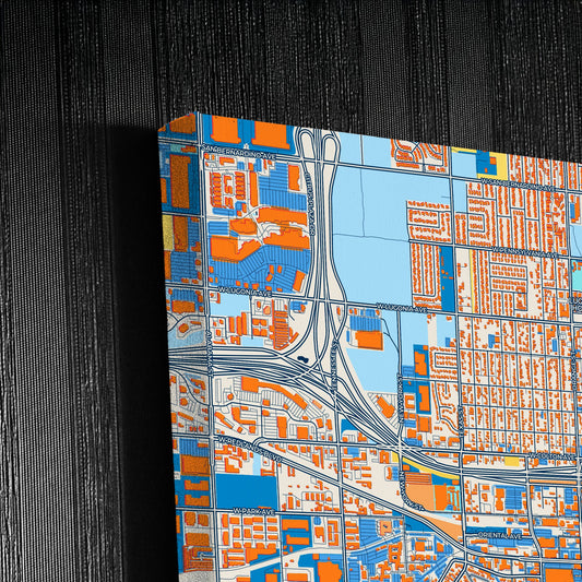 Redlands California Colorful City Map Canvas Print Detail
