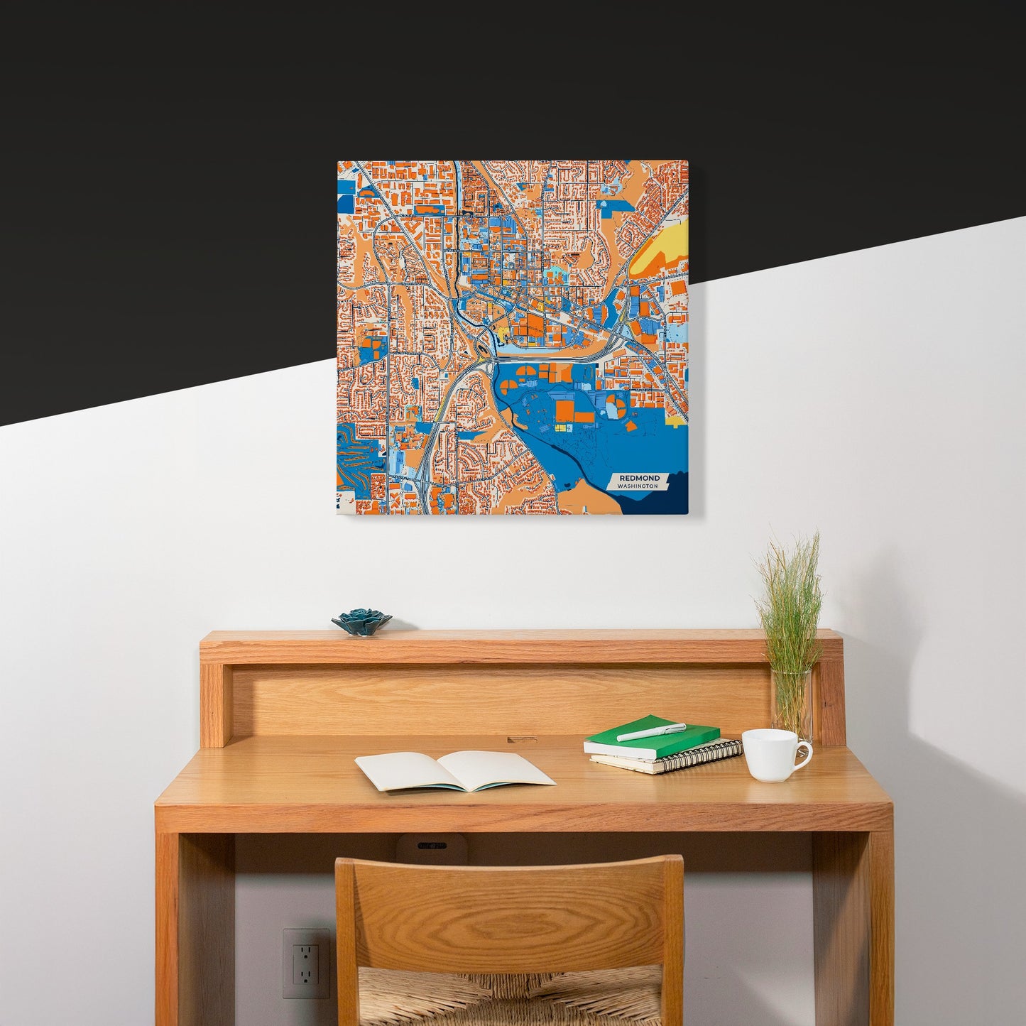 Redmond Washington Colorful City Map Canvas Print Scene