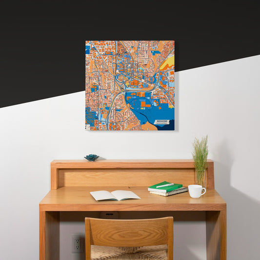 Redmond Washington Colorful City Map Canvas Print Scene