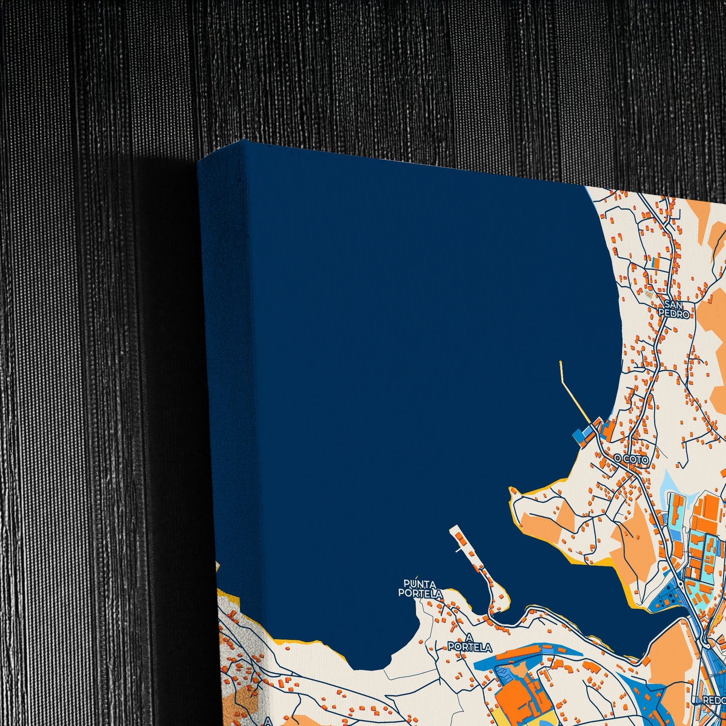 Redondela Spain Colorful City Map Canvas Print Detail