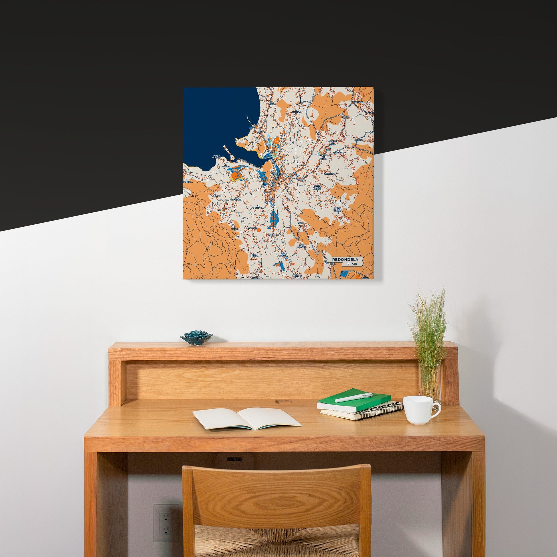 Redondela Spain Colorful City Map Canvas Print Scene