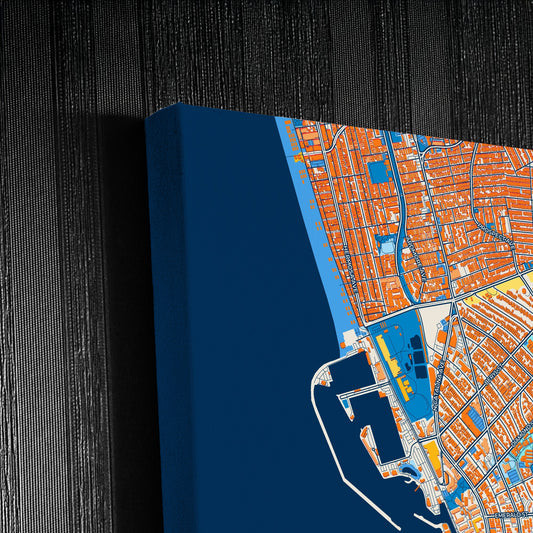 Redondo Beach California Colorful City Map Canvas Print Detail