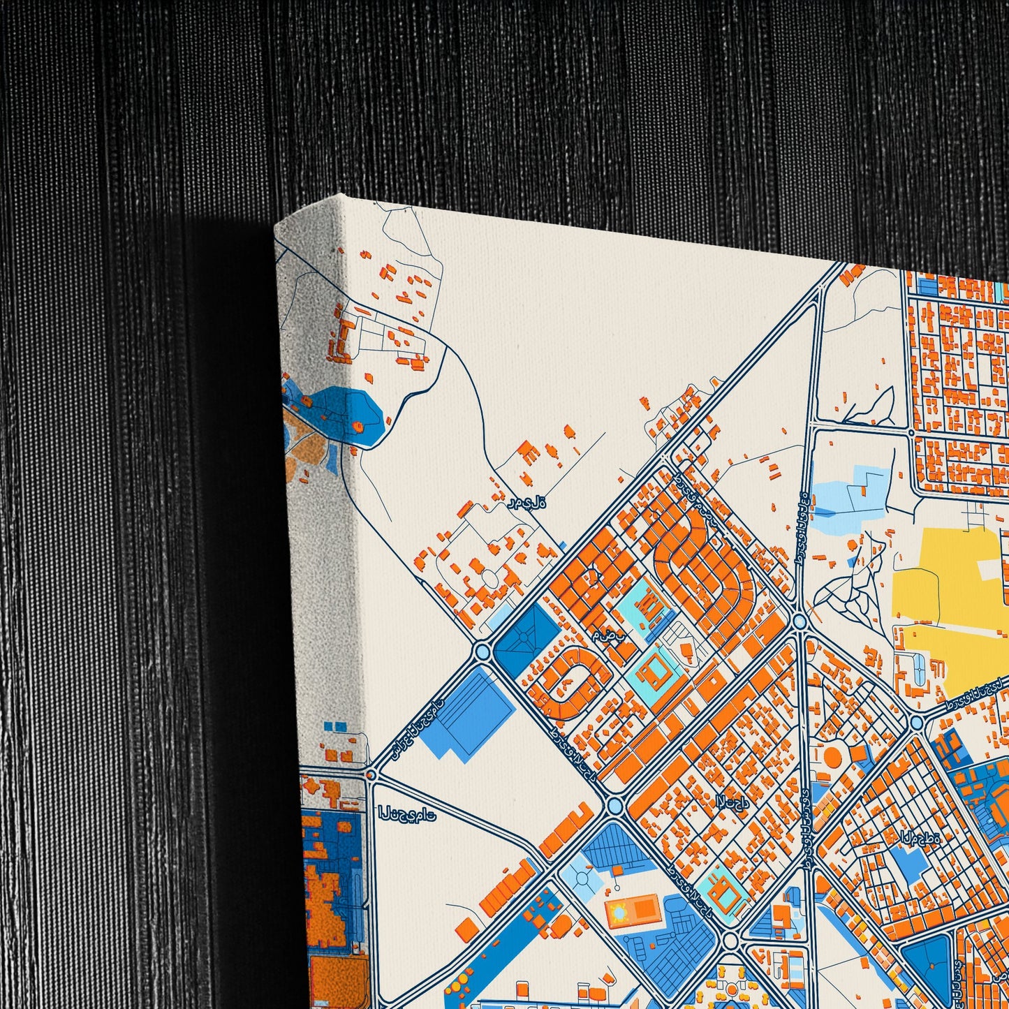 Reef Al Fujairah City United Arab Emirates Colorful City Map Canvas Print Detail