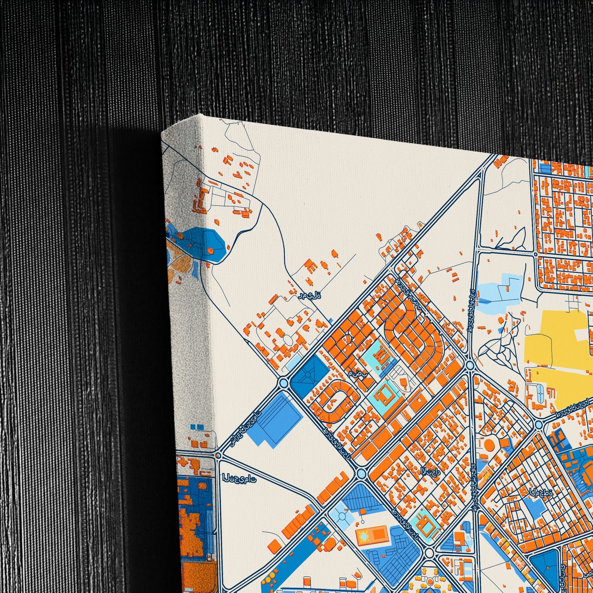 Reef Al Fujairah City United Arab Emirates Colorful City Map Canvas Print Detail