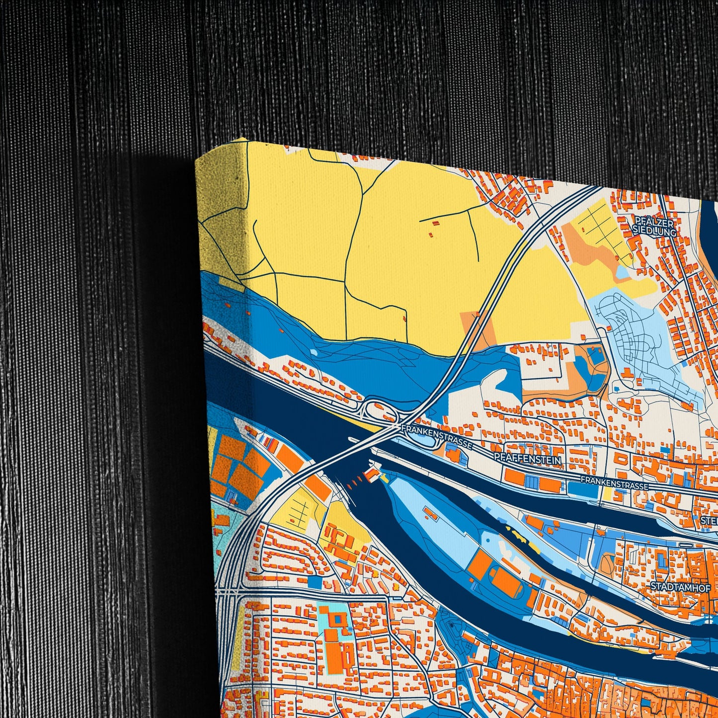 Regensburg Germany Colorful City Map Canvas Print Detail