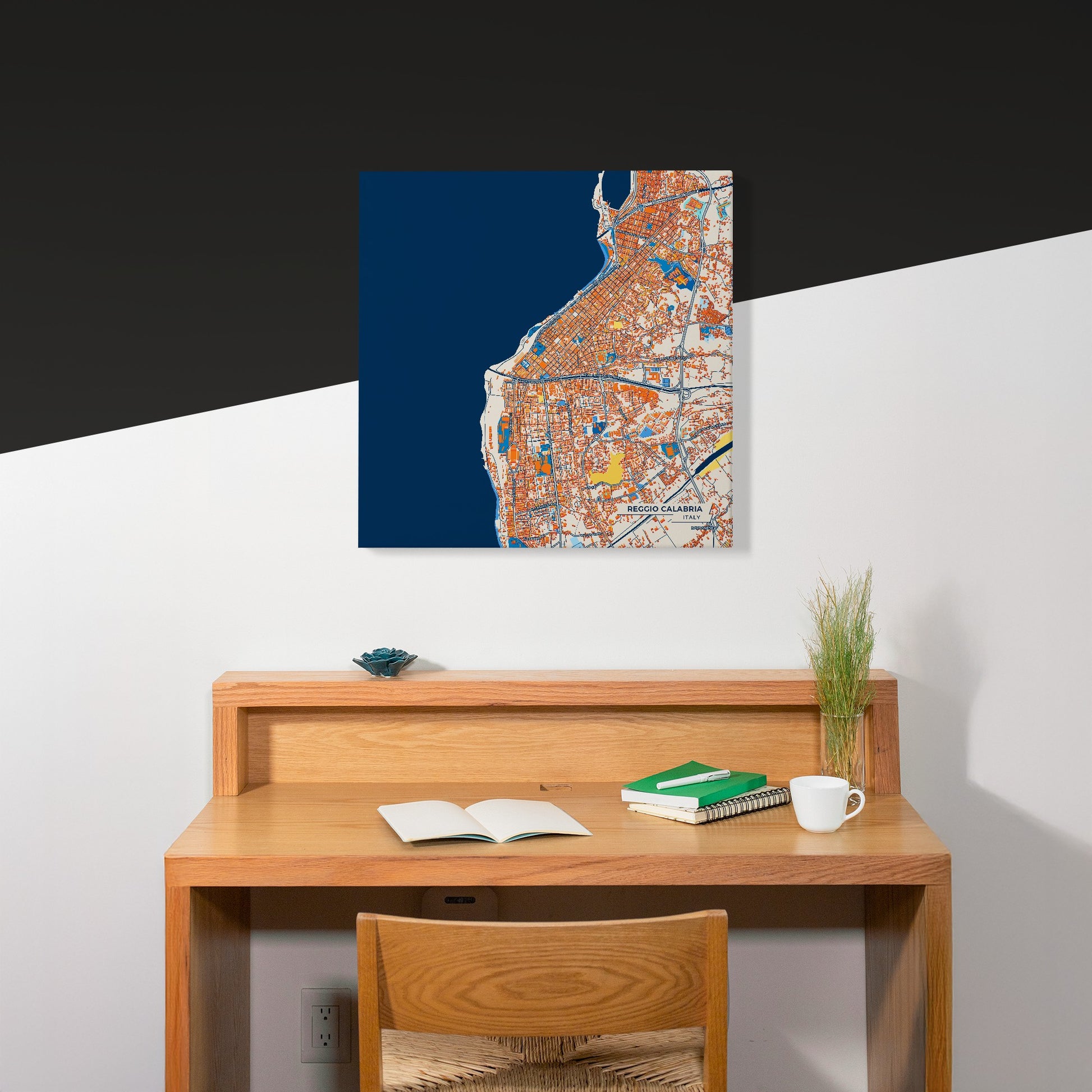 Reggio Calabria Italy Colorful City Map Canvas Print Scene