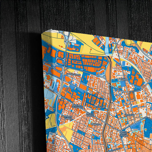 Reggio Emilia Italy Colorful City Map Canvas Print Detail