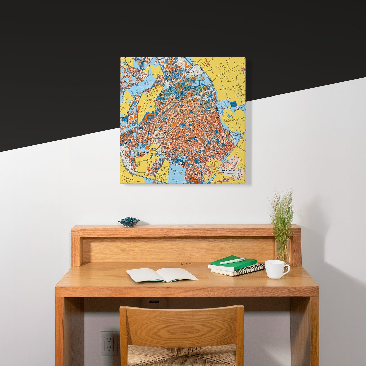 Rehovot Israel Colorful City Map Canvas Print Scene