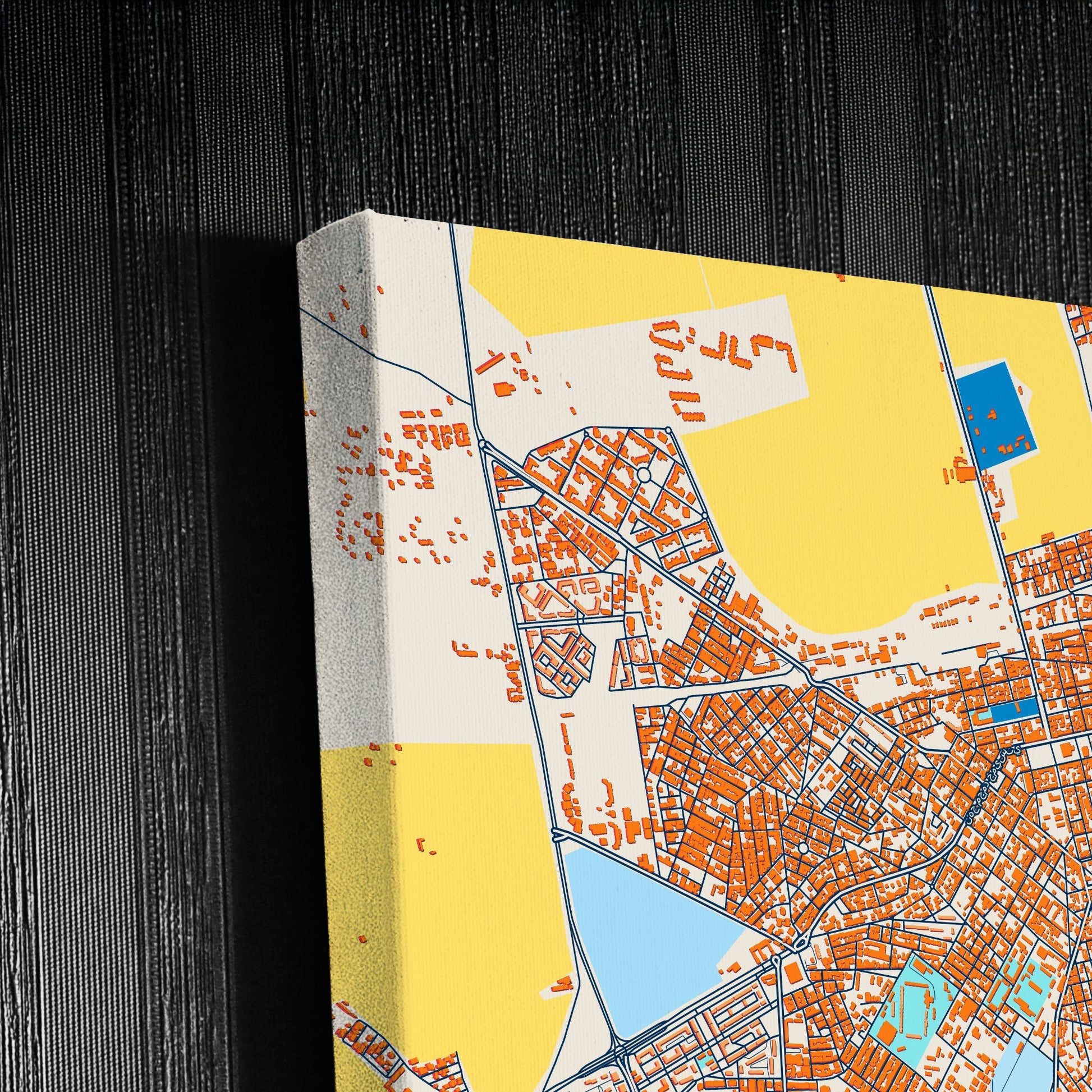 Relizane Algeria Colorful City Map Canvas Print Detail