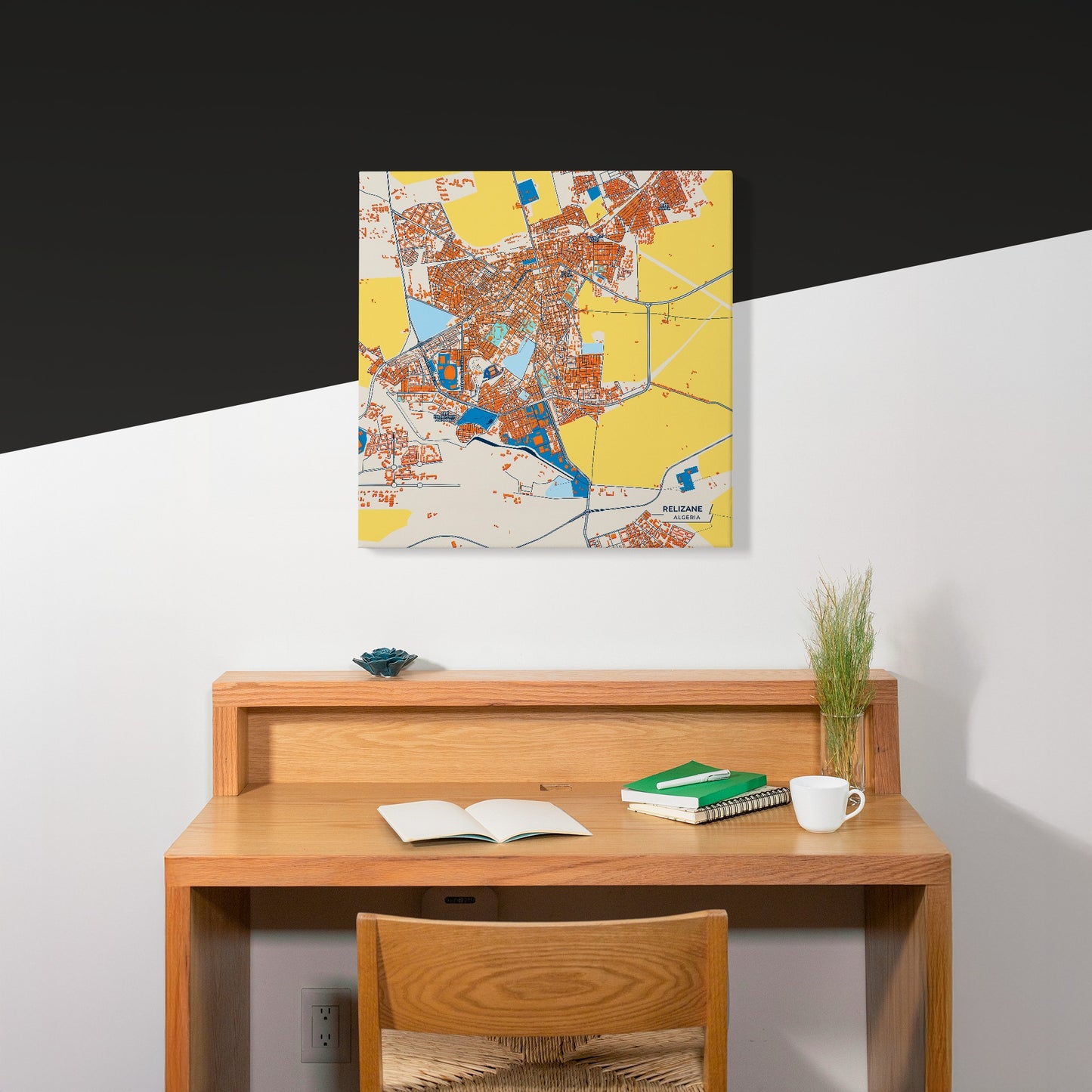 Relizane Algeria Colorful City Map Canvas Print Scene