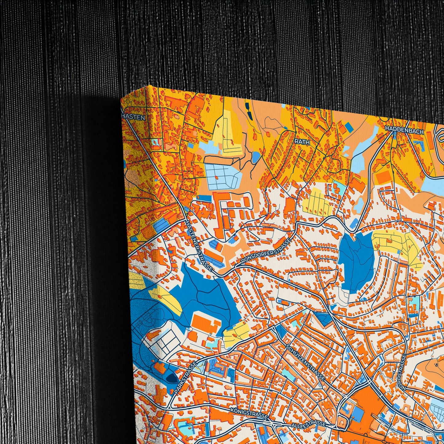 Remscheid Germany Colorful City Map Canvas Print Detail