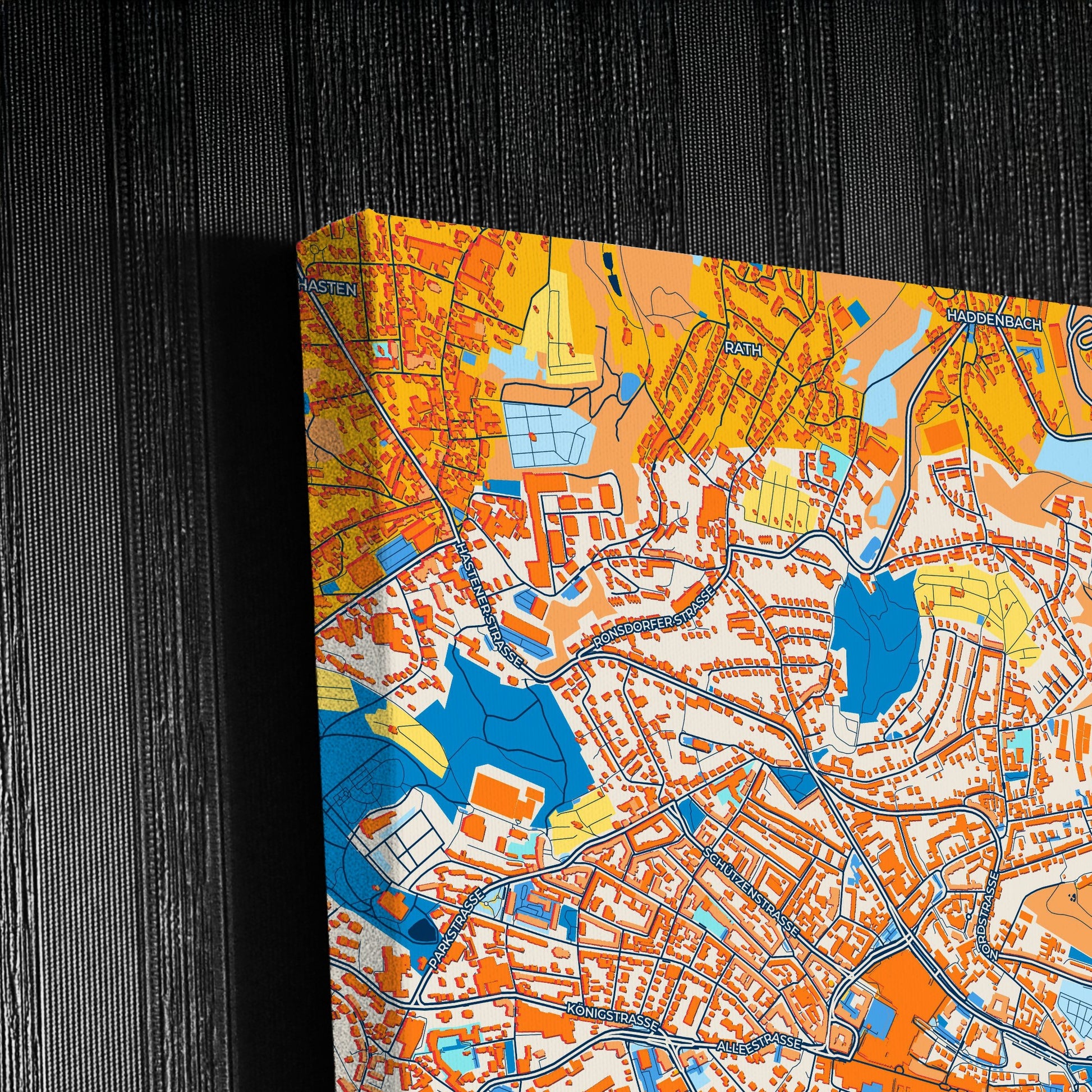 Remscheid Germany Colorful City Map Canvas Print Detail