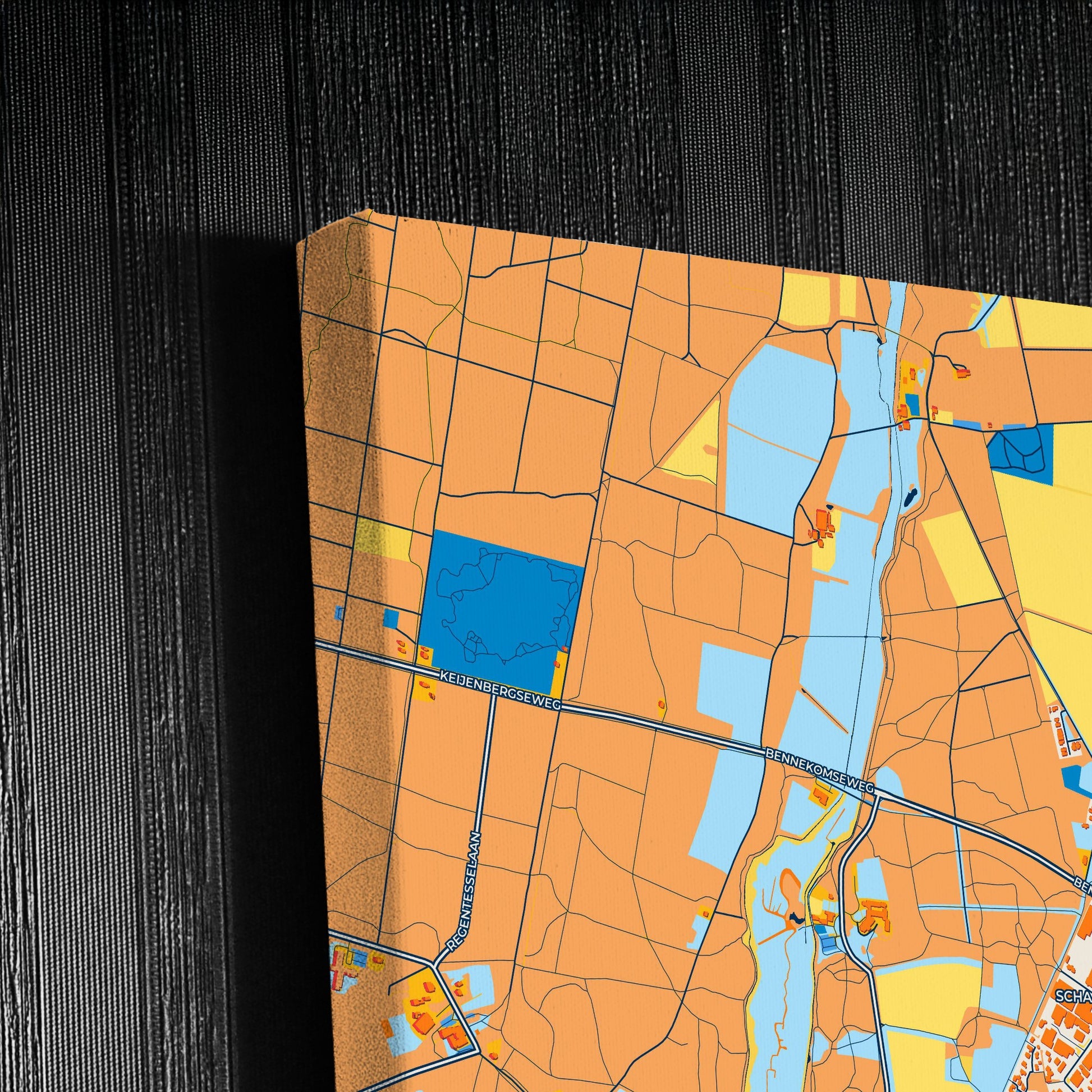 Renkum Netherlands Colorful City Map Canvas Print Detail