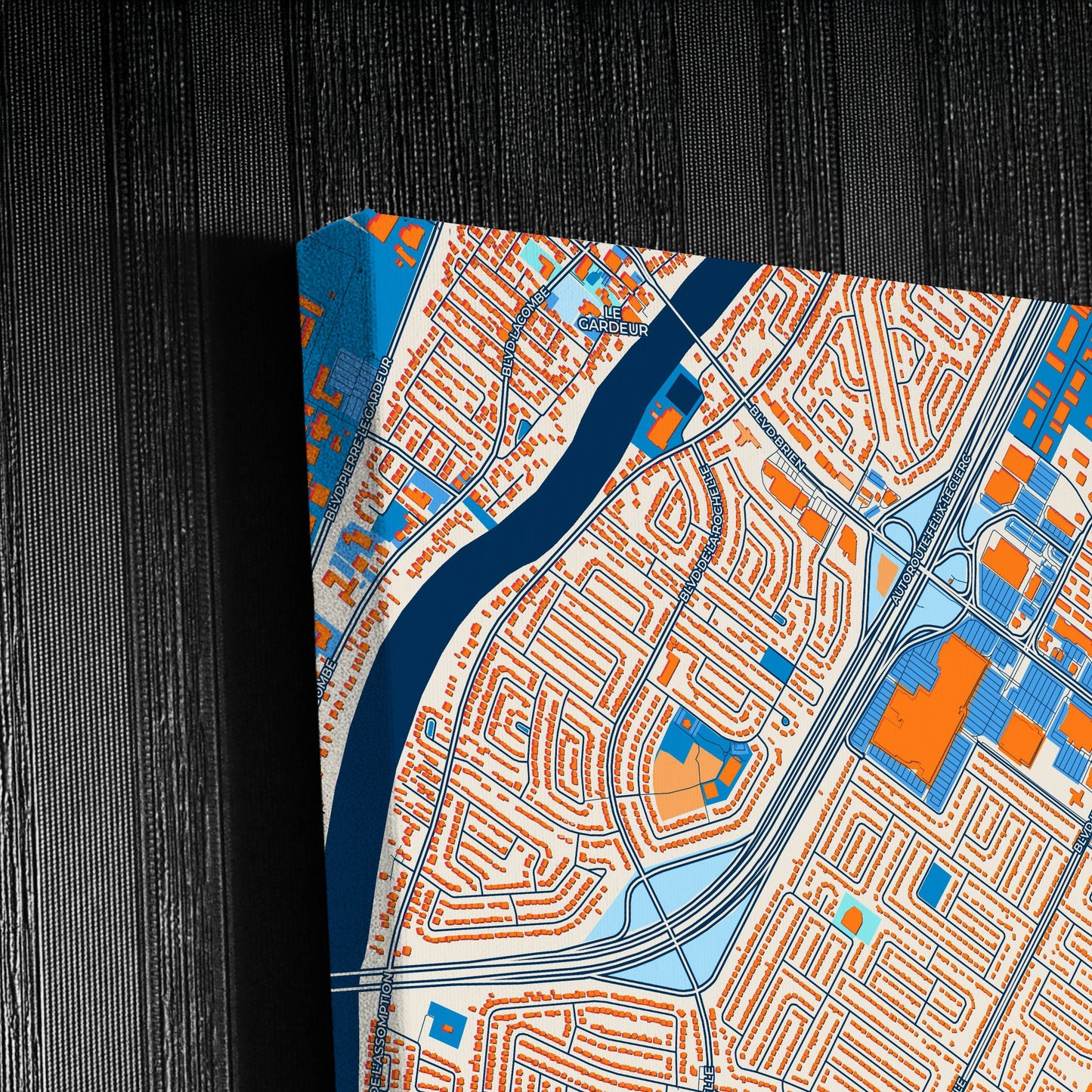 Repentigny Canada Colorful City Map Canvas Print Detail