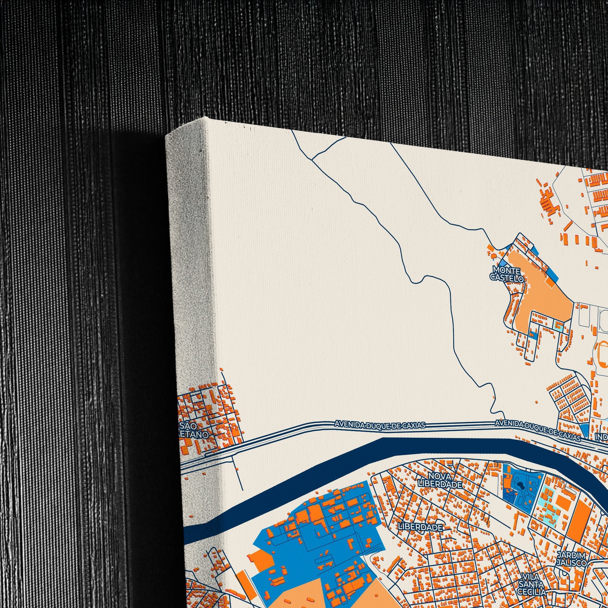Resende Brazil Colorful City Map Canvas Print Detail