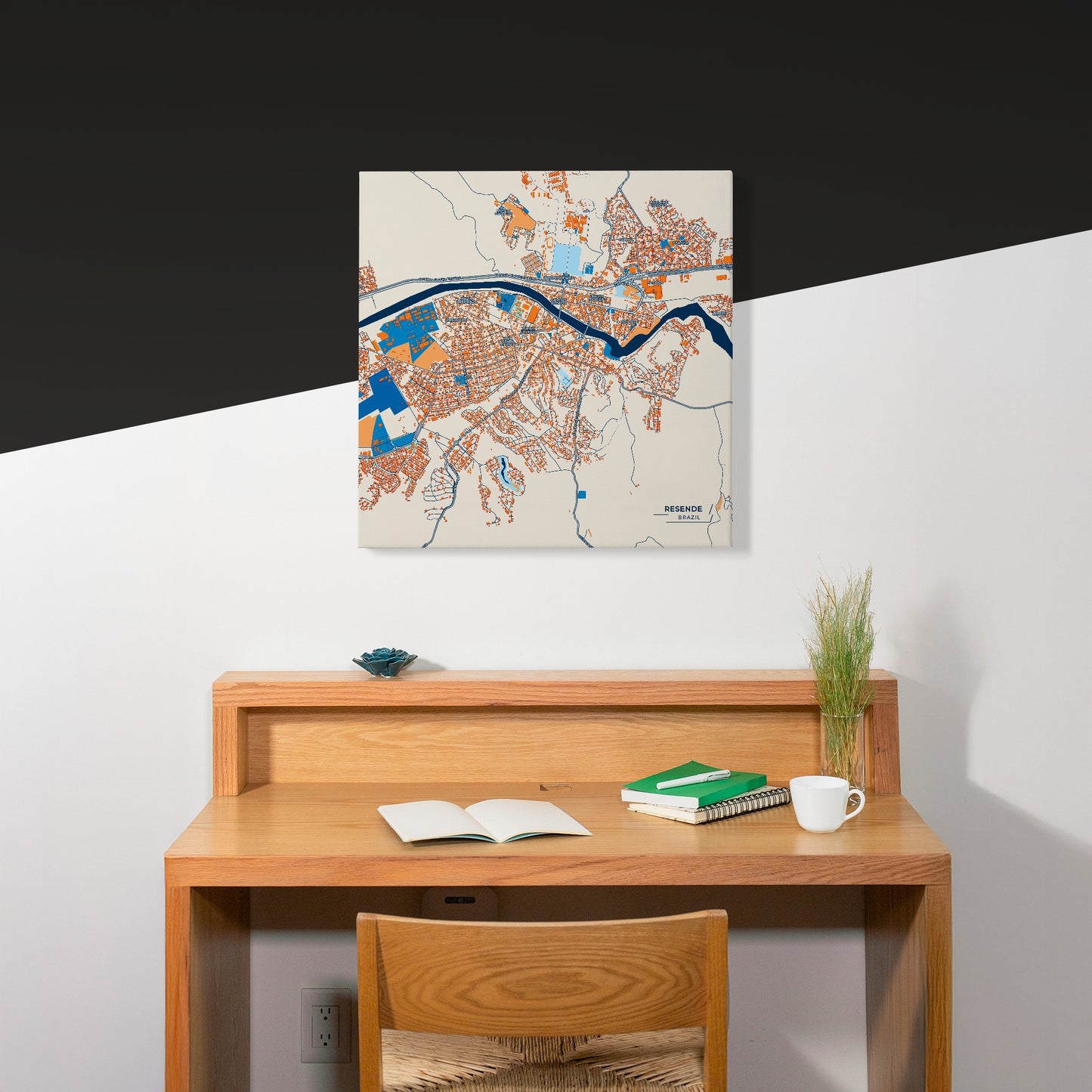 Resende Brazil Colorful City Map Canvas Print Scene