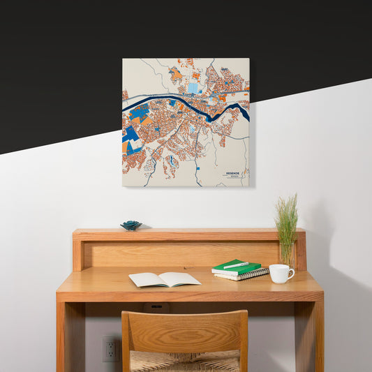 Resende Brazil Colorful City Map Canvas Print Scene
