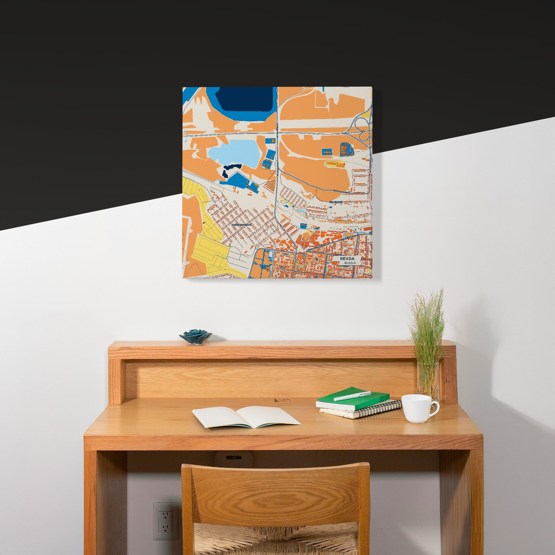 Ревда Russia Colorful City Map Canvas Print Scene