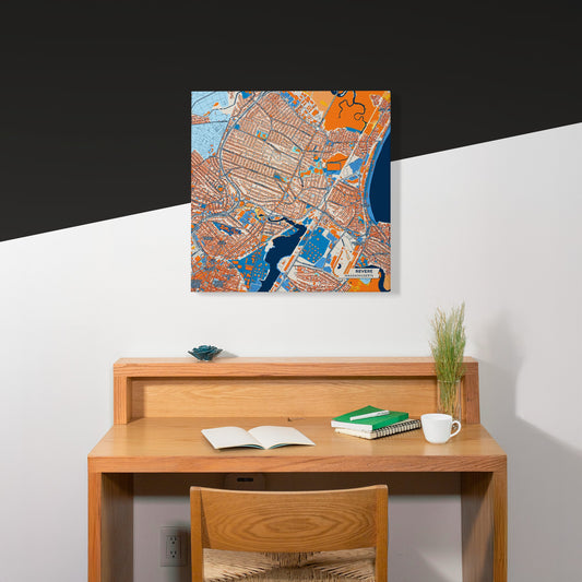 Revere Massachusetts Colorful City Map Canvas Print Scene