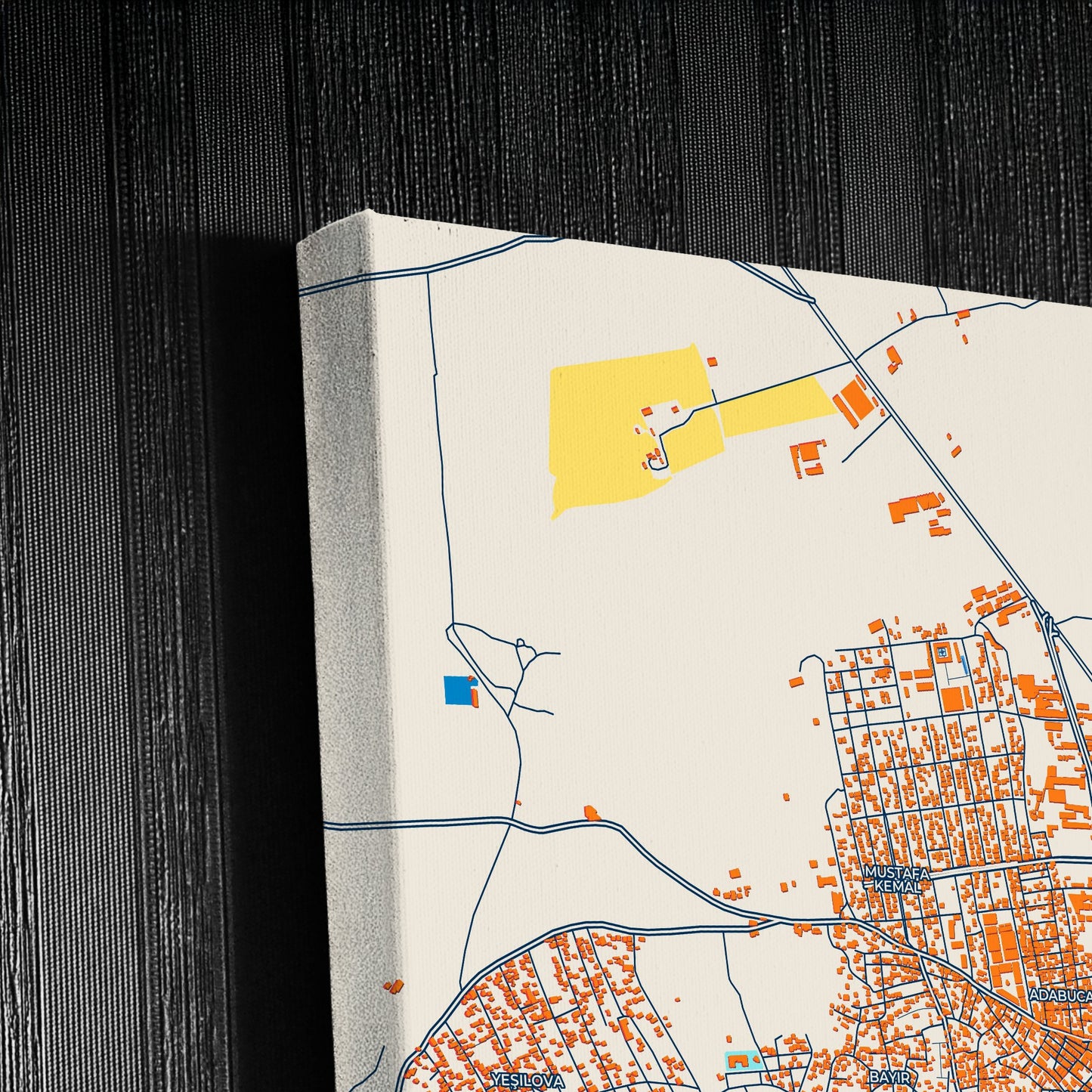 Reyhanli Turkey Colorful City Map Canvas Print Detail