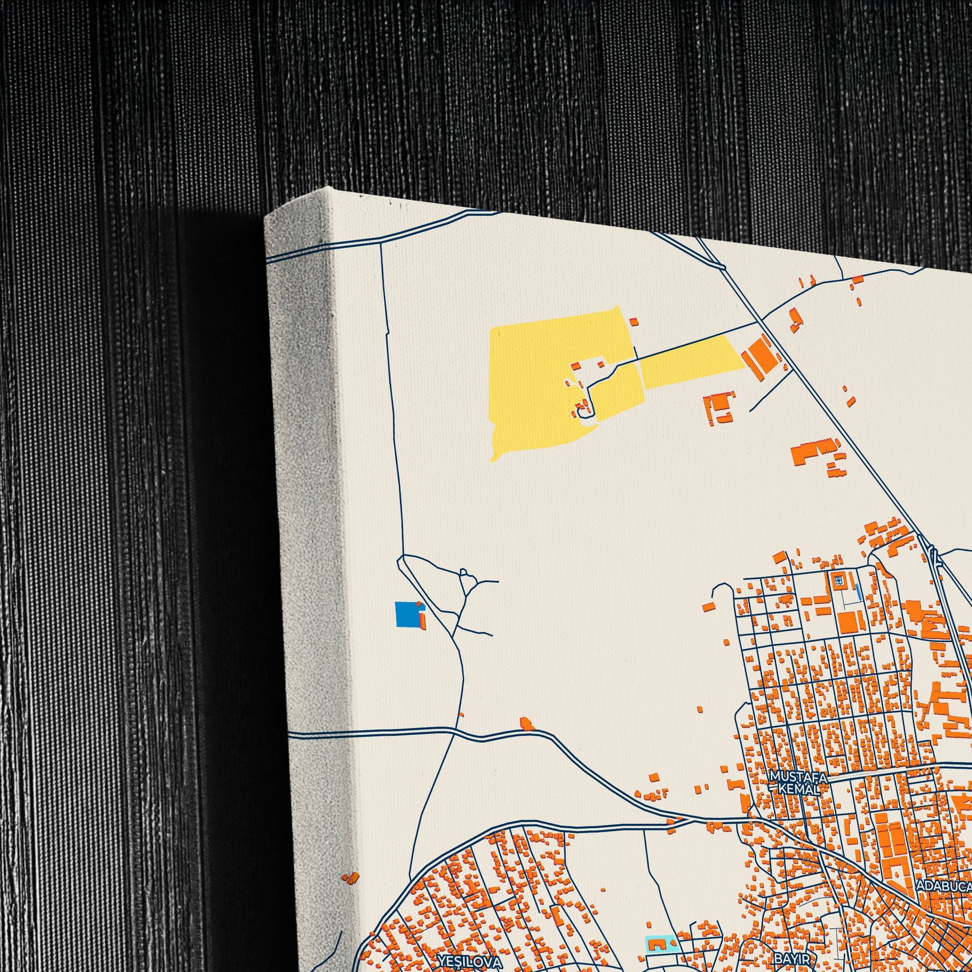 Reyhanli Turkey Colorful City Map Canvas Print Detail