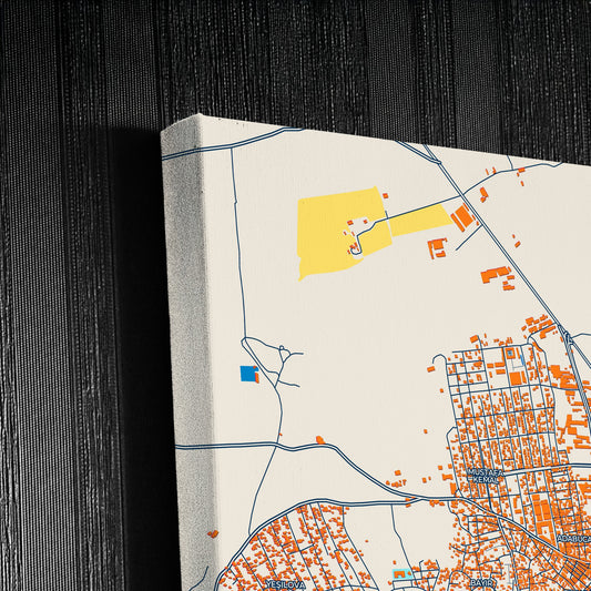 Reyhanli Turkey Colorful City Map Canvas Print Detail
