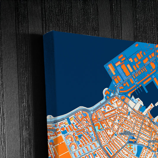 Reykjavík Iceland Colorful City Map Canvas Print Detail
