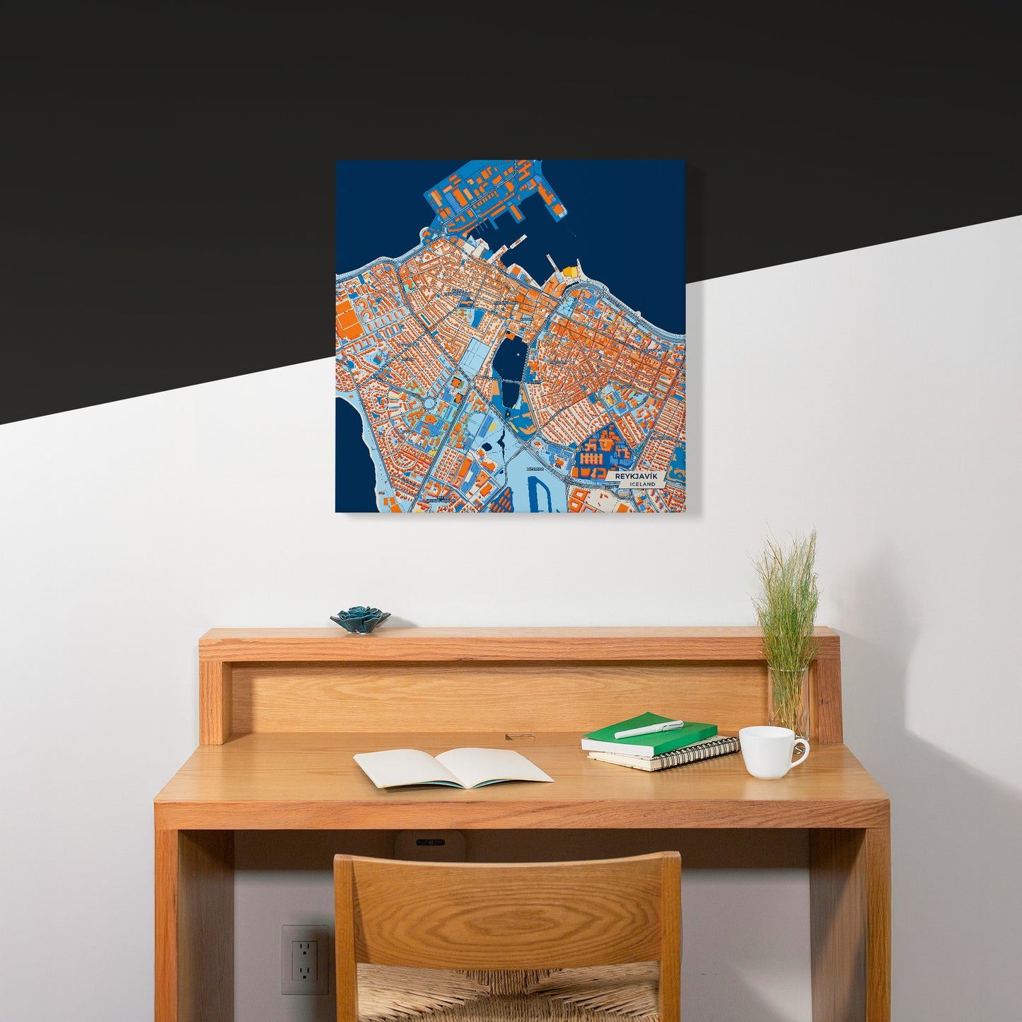 Reykjavík Iceland Colorful City Map Canvas Print Scene