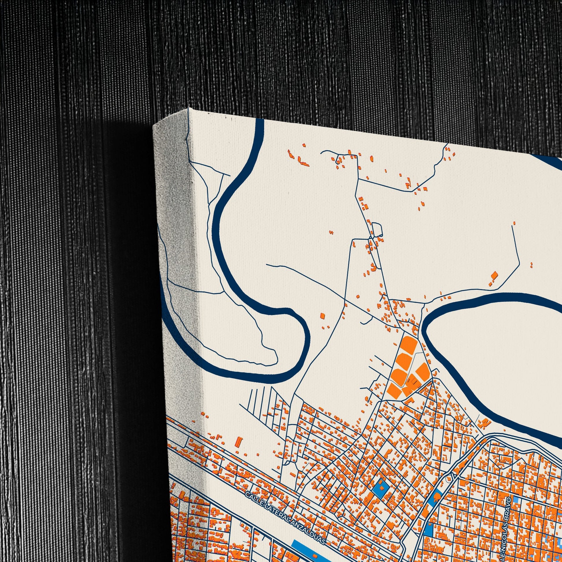 Reynosa Mexico Colorful City Map Canvas Print Detail