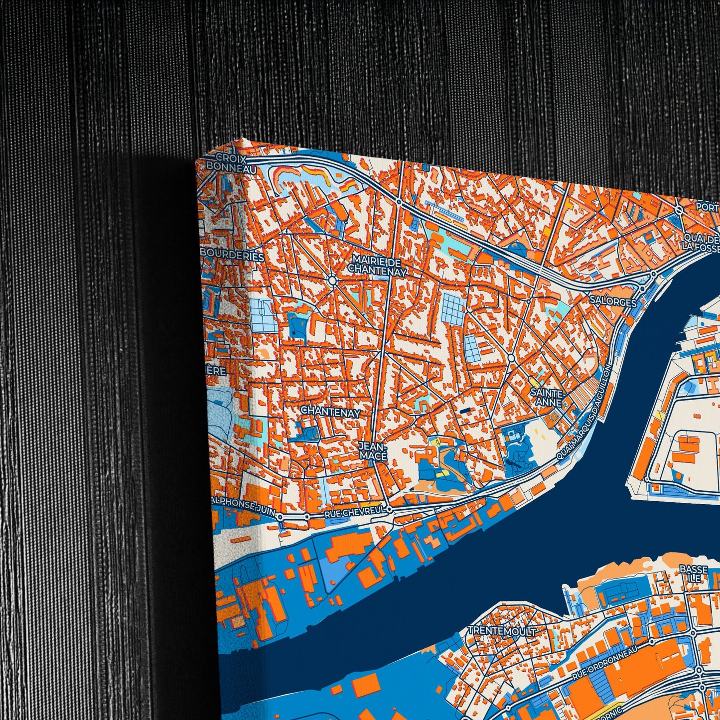 Rezé France Colorful City Map Canvas Print Detail