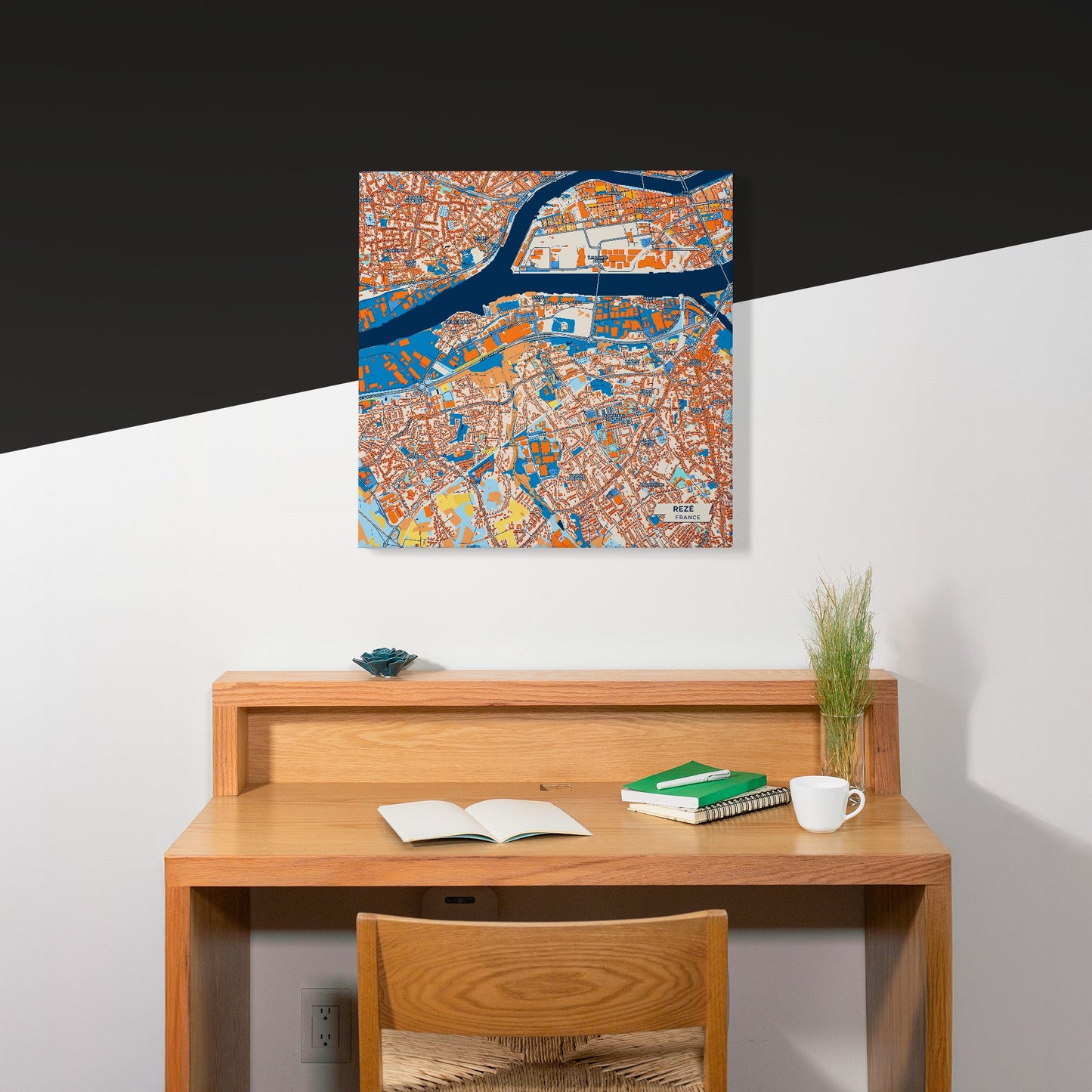 Rezé France Colorful City Map Canvas Print Scene