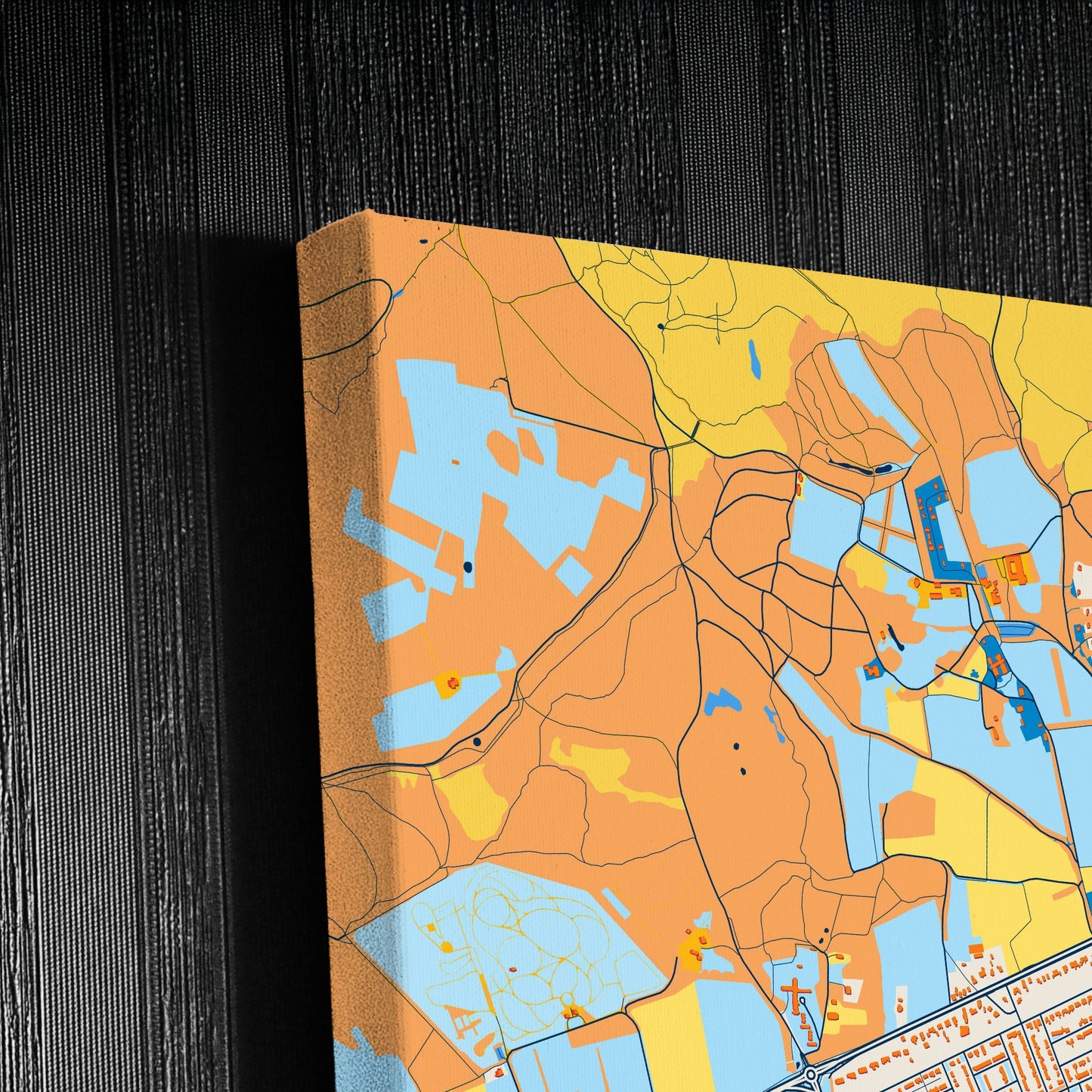 Rheden Netherlands Colorful City Map Canvas Print Detail
