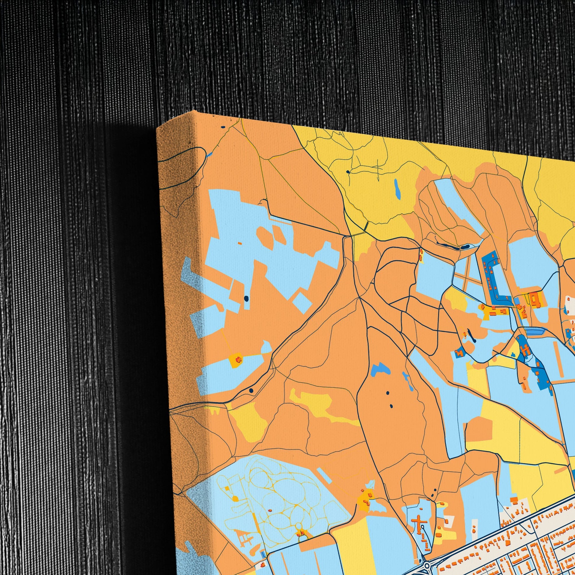Rheden Netherlands Colorful City Map Canvas Print Detail