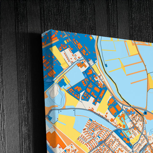 Rheinberg Germany Colorful City Map Canvas Print Detail