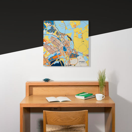 Rheinberg Germany Colorful City Map Canvas Print Scene