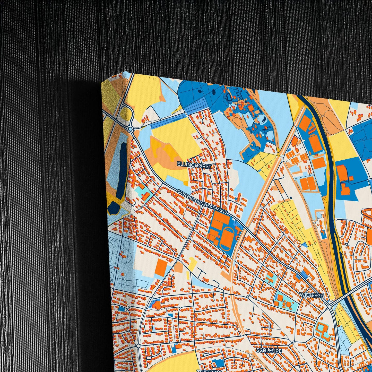 Rheine Germany Colorful City Map Canvas Print Detail