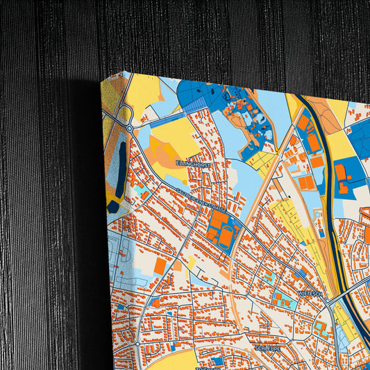 Rheine Germany Colorful City Map Canvas Print Detail