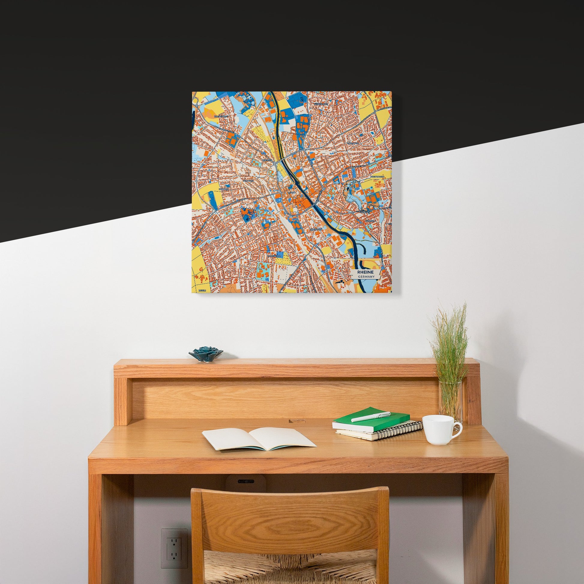 Rheine Germany Colorful City Map Canvas Print Scene