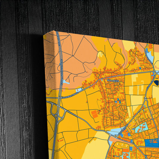 Rheinfelden (Baden) Germany Colorful City Map Canvas Print Detail