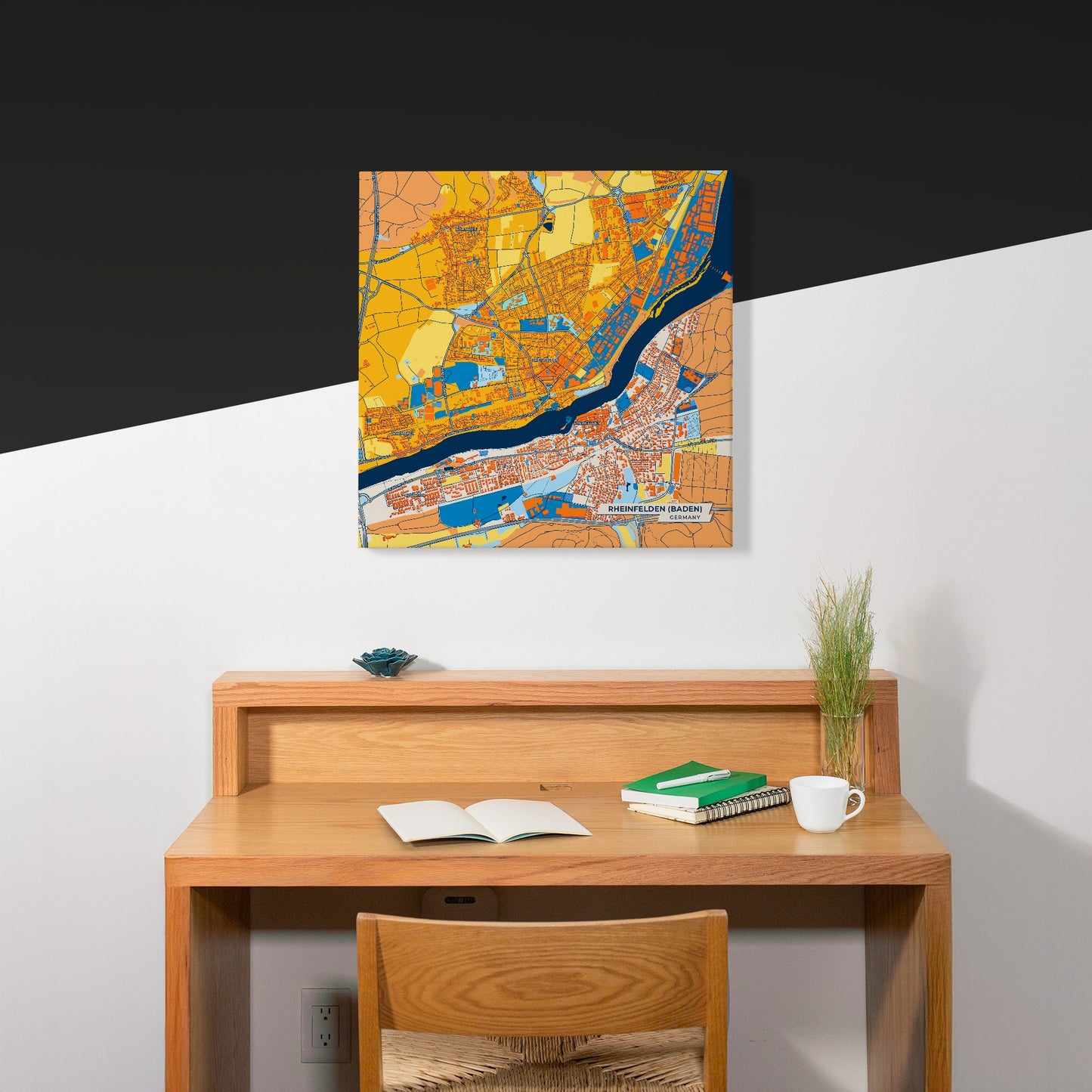 Rheinfelden (Baden) Germany Colorful City Map Canvas Print Scene