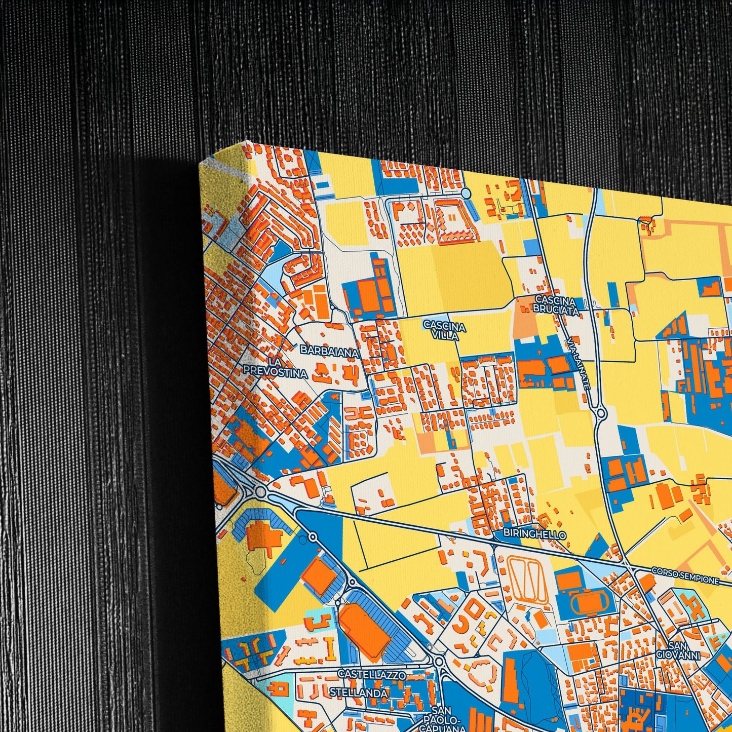 Rho Italy Colorful City Map Canvas Print Detail