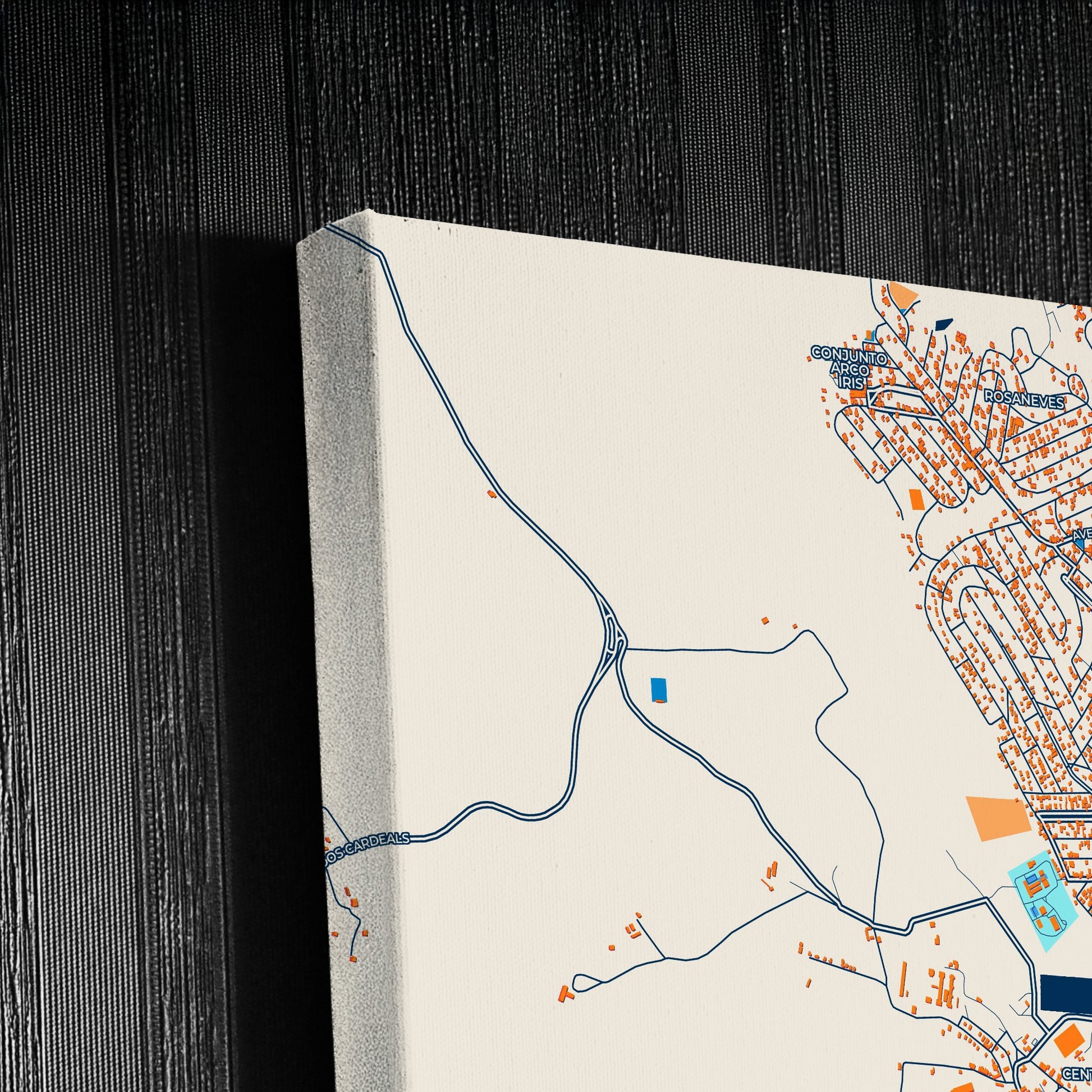 Ribeirao Das Neves Brazil Colorful City Map Canvas Print Detail