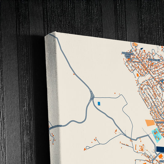 Ribeirao Das Neves Brazil Colorful City Map Canvas Print Detail