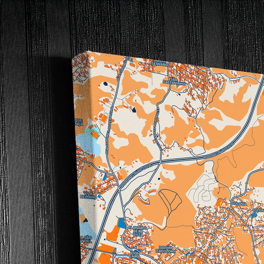 Ribeirao Pires Brazil Colorful City Map Canvas Print Detail